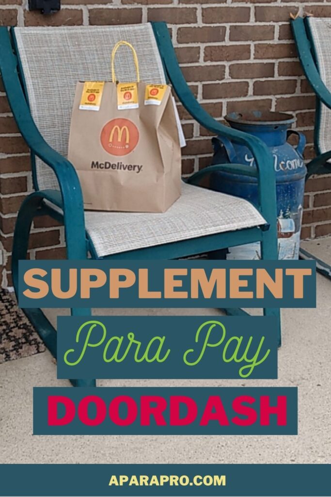 a para pro pin getting paras to supplement the low para pay through door dash. 
