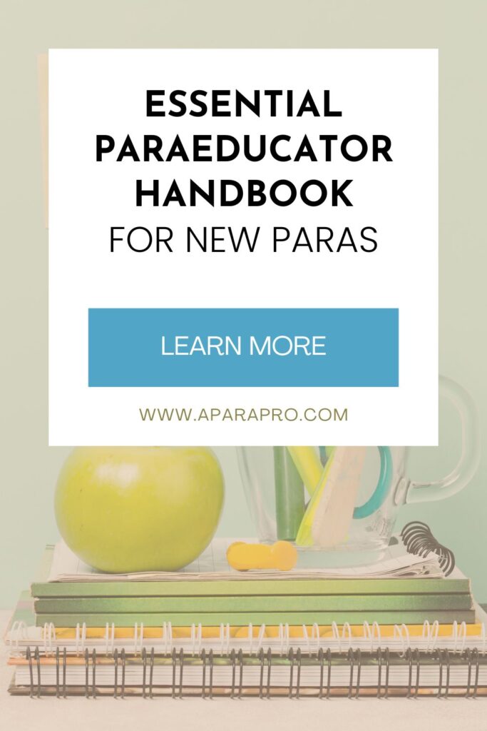 paraeducator handbook for newly hired paras by A Para Pro for paraprofessional teaching assistant