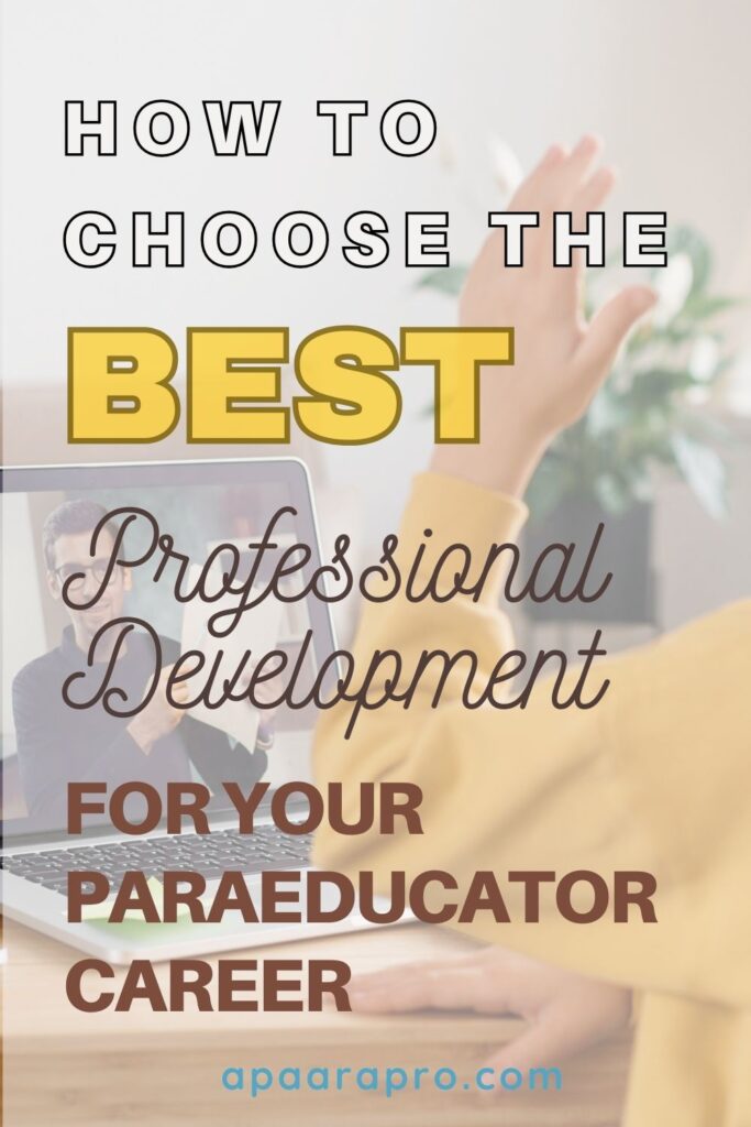 paraeducator raising hand during professional development - a para pro pin