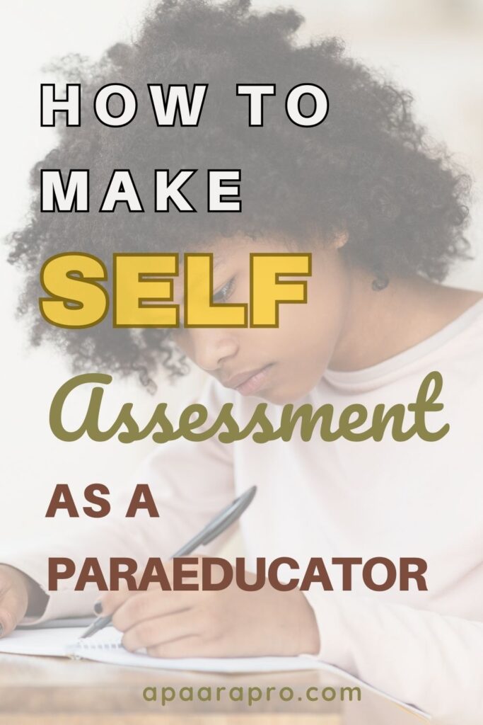 individual performing a paraeducator self-assessment - a parap pro pin