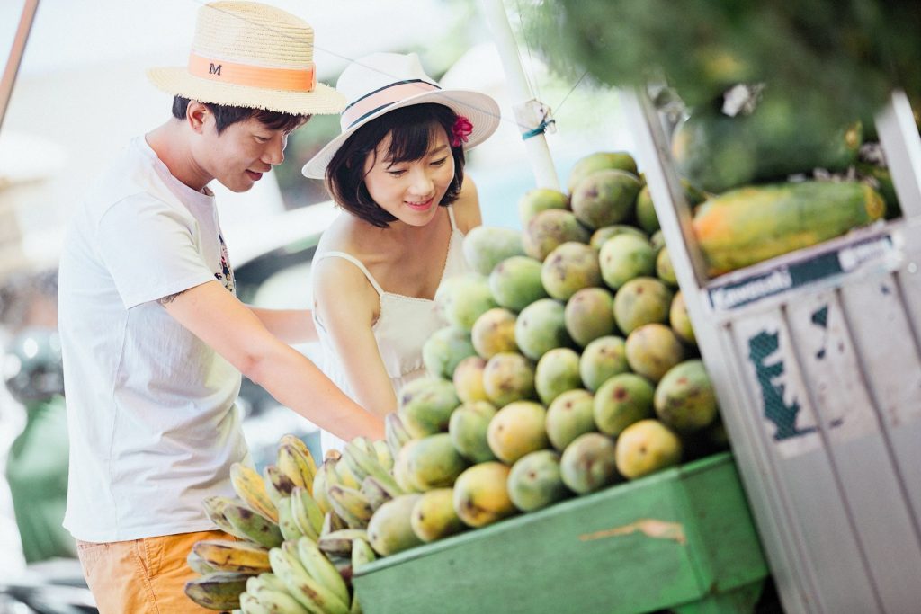 woman picking fruits